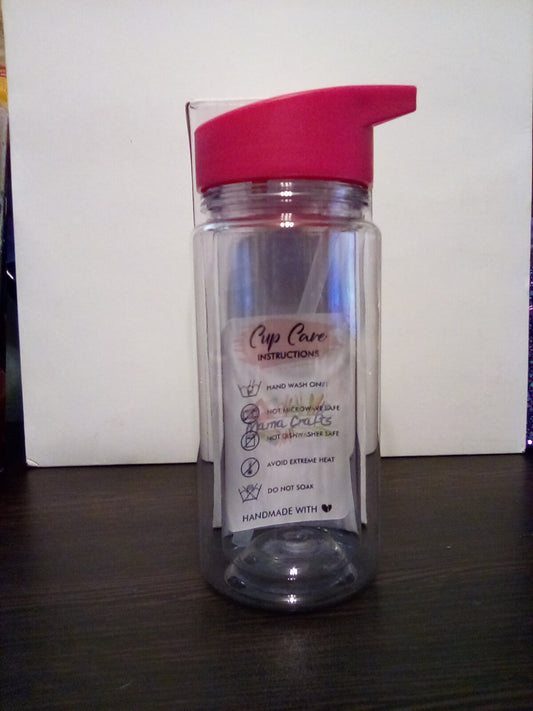Dark Pink-Kid Tumbler with flip up straw
