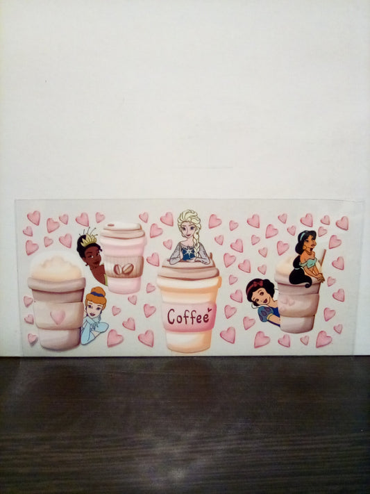 Coffee wrap with female Disney characters