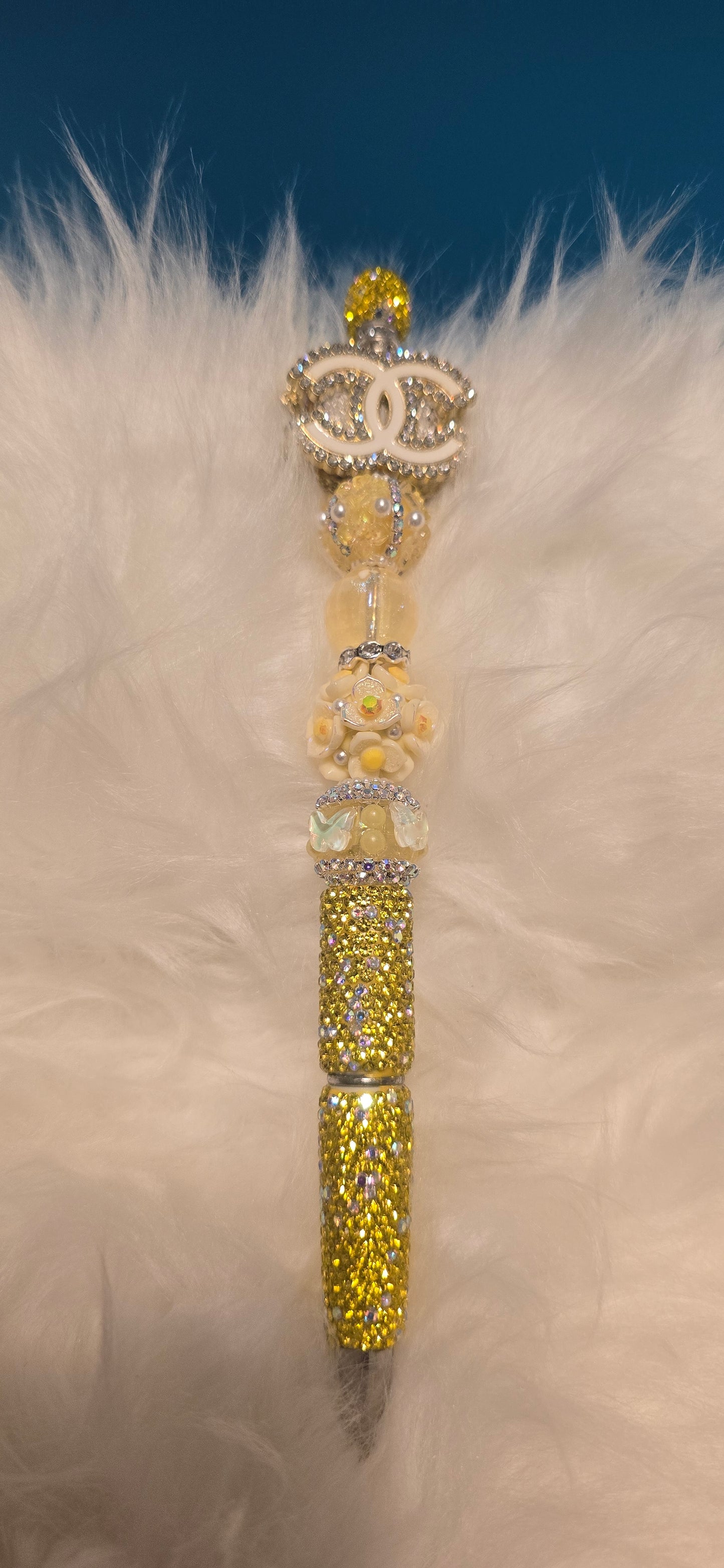 Yellow Rhinestone CC pen