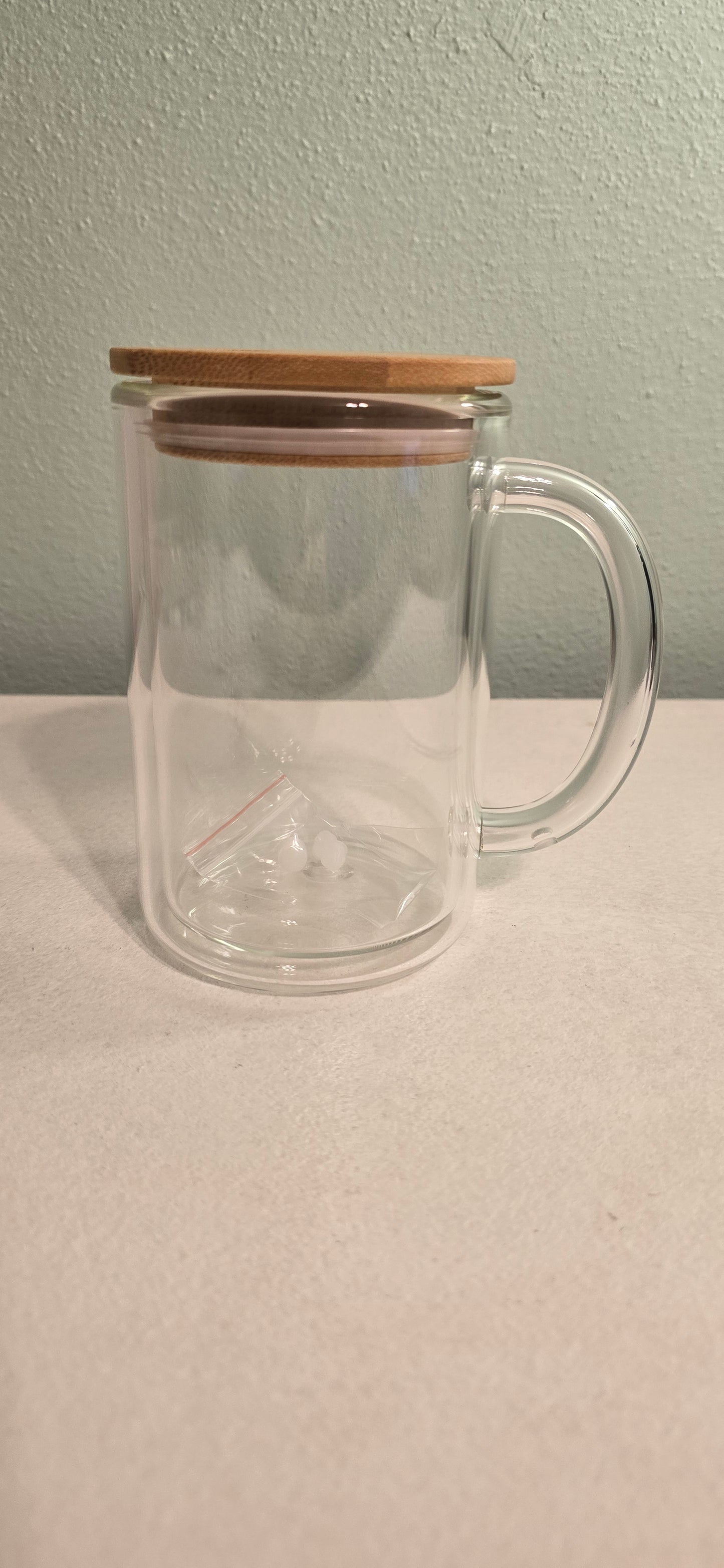 15oz SUBLIMATABLE GLITTER GLOBE GLASS COFFEE MUG