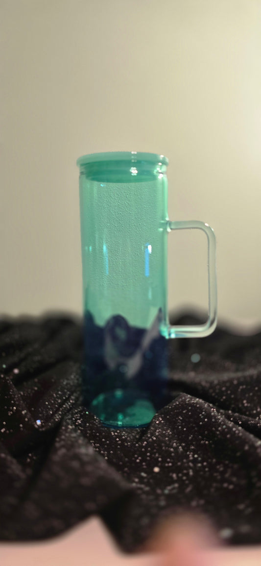 *SALE* 20 oz Green Jelly skinny with handle and wrap